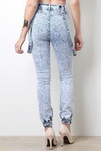 Load image into Gallery viewer, Distressed Acid Wash Overalls