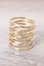 Load image into Gallery viewer, Hammered Wrapped Crossover Rings